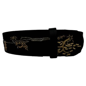 Alexander McQueen Embellished Belt in Black Suede