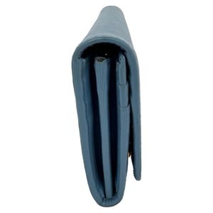 Prada Vitello Move Flap Continental Wallet in Blue Leather