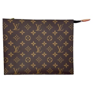 Louis Vuitton Monogram Toiletry Pouch in Brown Leather
