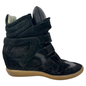 Isabel Marant Bekett Hightop Kängor med Klack i Svart Mocka