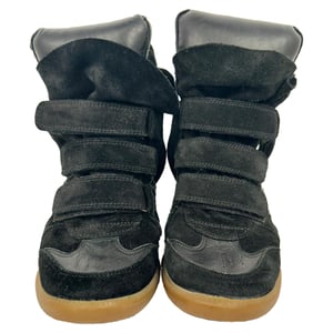 Isabel Marant Bekett Hightop Kängor med Klack i Svart Mocka
