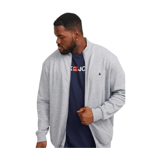 Jack And Jones Heren-sweatjack van Paulos met relaxte pasvorm (Grijze Melange)
