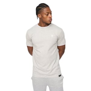 Crosshatch Heren-T-shirt van Preece met contrasterende strepen (Grijze Mergel)
