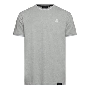 Crosshatch Heren-T-shirt van Preece met contrasterende strepen (Grijze Mergel)