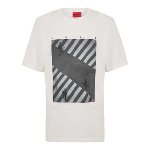 Hugo Mannen Road Katoen Logo T-Shirt (Wit)