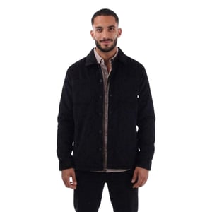 Farah Effen overshirt voor heren met gepeacht oppervlak (Marine)
