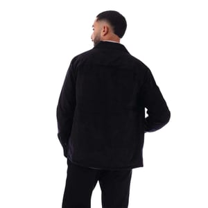 Farah Effen overshirt voor heren met gepeacht oppervlak (Marine)
