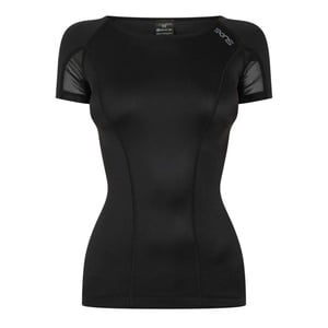 Skins Dynamische sporttop met boothals voor dames (Zwart)