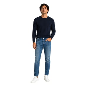Boss Tapered jeans met 5 zakken voor heren (Marine)
