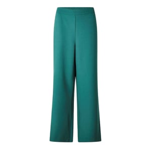 Pieces Damesbroek met elastische tailleband en wijde pijpen (Trek Groen)