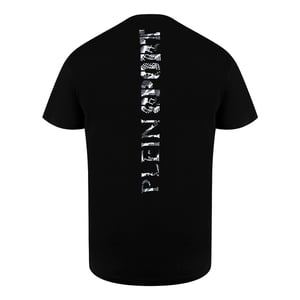 Short Sleeve Round Neck Scratch Logo T-shirt in Dark Grey