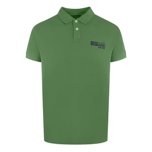 Classic Short Sleeve Collar Logo Polo Shirt in Green