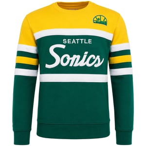 Mitchell & Ness NBA Seattle Supersonics Head Coach Mens Green Sweater