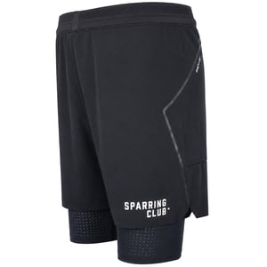 BoxRaw Sparring Club 2in1 Mens Black Shorts