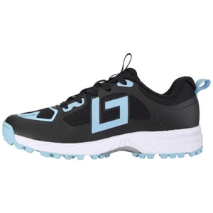 Brabo Tribute black/l. blue + slides hockeyschoenen veld jongens -