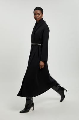 Knit Oversized Belted Midi Coatigan