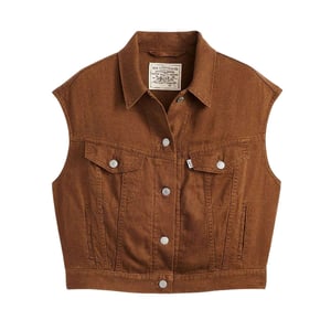 Levis Damesvest van gekrompen denim uit de jaren ’90 (Bruin)