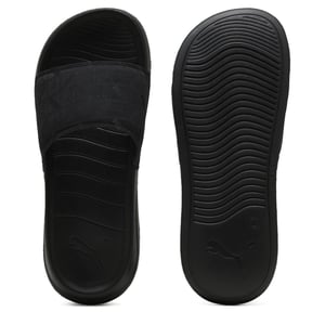 Men's Puma Popcat 20 Embedded Pool Sliders in Puma Black-Pu