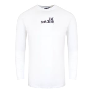 Love Moschino Bold Logo Long Sleeve White T-shirt
