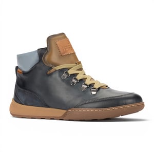 Pikolinos dames blauwe leren veterschoenen sneakers trainerschoenen - Viana
