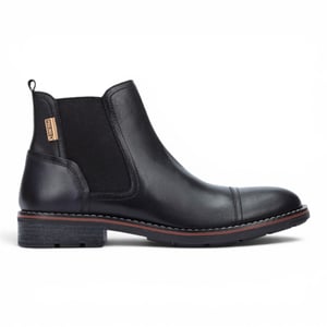 Pikolinos Men's Black Leather Zip Chelsea Ankle Boots - York