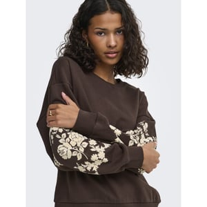 Jacqueline de Yong Jdy irmelin sweatshirt met flock bloemenprint