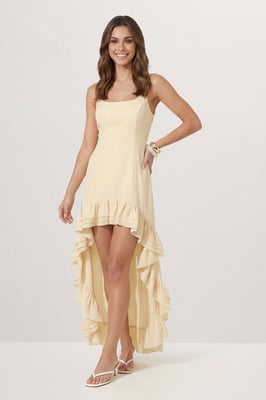 Premium Chiffon Ruffle Maxi Dress