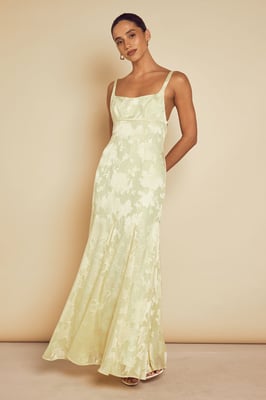 Chiffon Floral Burnout Maxi Dress