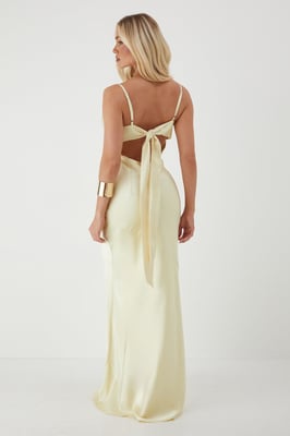 Premium Satin Bow Back Bias Cut Bridesmaid Dress