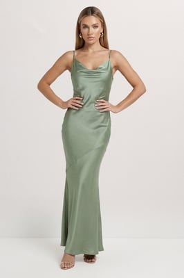Premium Satin Bow Back Bias Cut Bridesmaid Dress