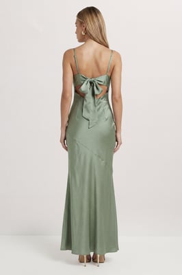 Premium Satin Bow Back Bias Cut Bridesmaid Dress