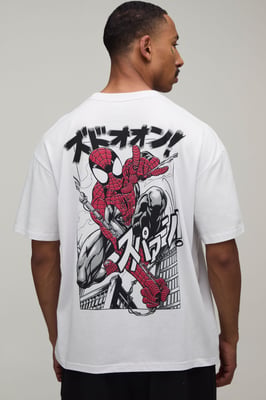 Oversized Spider Man License Print T-Shirt