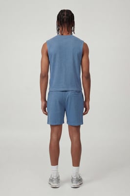 Boxy Waffle Drop Shoulder Tank & Baggy Shorts Set