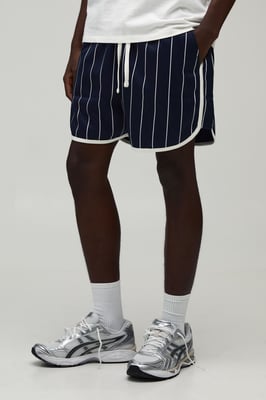Racer Fit Pinstripe Tricot Jersey Shorts