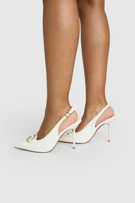 Hardware Detail Slingback High Stiletto Court Heels