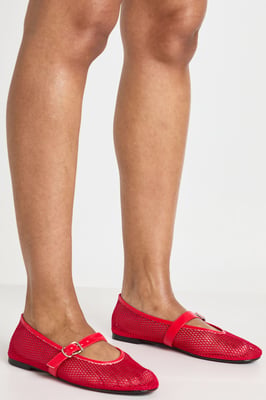 Mesh Mary Jane Ballet Flats