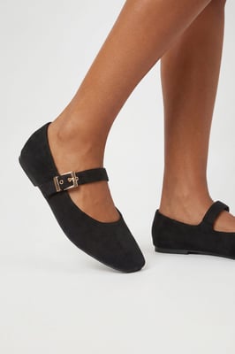 Buckle Detail Mary Jane Ballet Flats