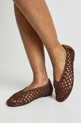 Wide Fit Woven Detail Ballerina