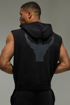 One More Rep Washed Sleeveless Hoodie