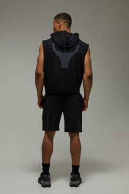 One More Rep Washed Sleeveless Hoodie