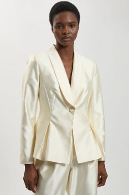 Satin Twill Single Breasted Blazer