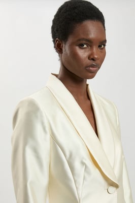 Satin Twill Single Breasted Blazer