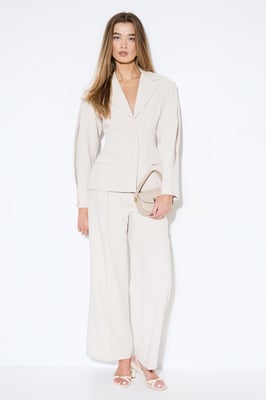 Premium Pleated Sleeve Blazer Co-Ord