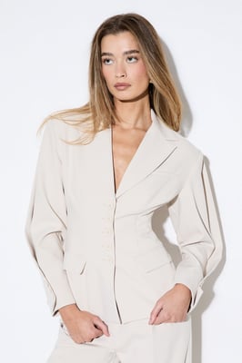 Premium Pleated Sleeve Blazer Co-Ord