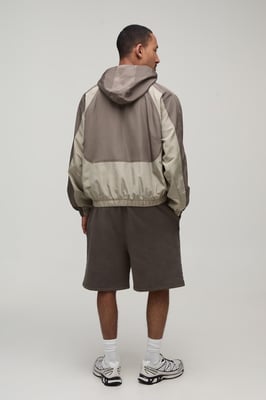 Boxy Fit Colour Block M Star Hooded Jacket