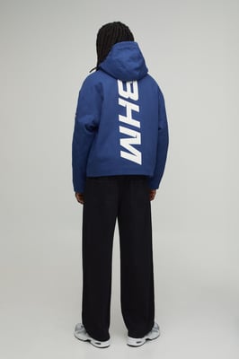 Oversized MAN Applique Twill Hooded Peaked Cagoule