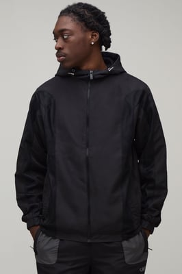 Regular Fit Tonal Colour Block M Star Hooded Jacket