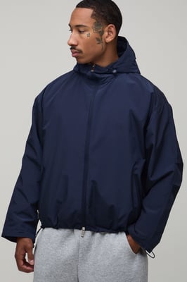 Oversized Boxy Hooded Toggle Cagoule