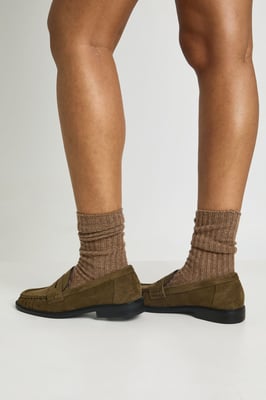 Faux Suede Ruched Loafers