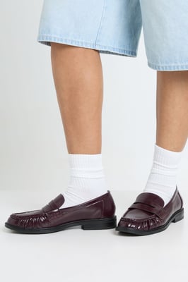 Patent Ruched Loafers